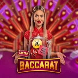 Mega Baccarat slot logo by Pragmatic Play at LeoVegas Casino